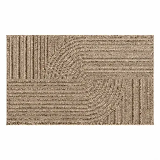 Kadirelli Deurmat Binnen – 60 x 90 cm – Taupe – Geometrisch Reliëf – Antislip en Wasbaar