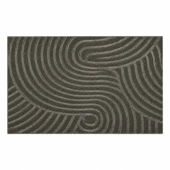 Kadirelli Deurmat Binnen – 60 x 90 cm – Zwart – Golvend Reliëf – Antislip en Wasbaar