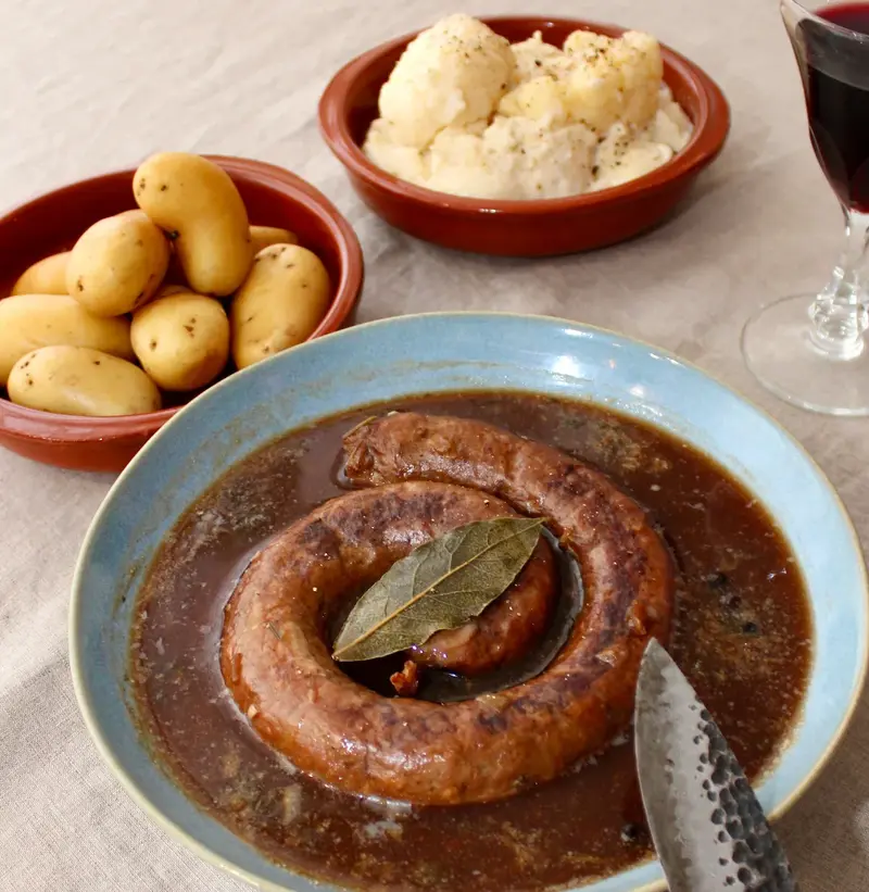 Kalfsbraadworst, aardappelen & bloemkool