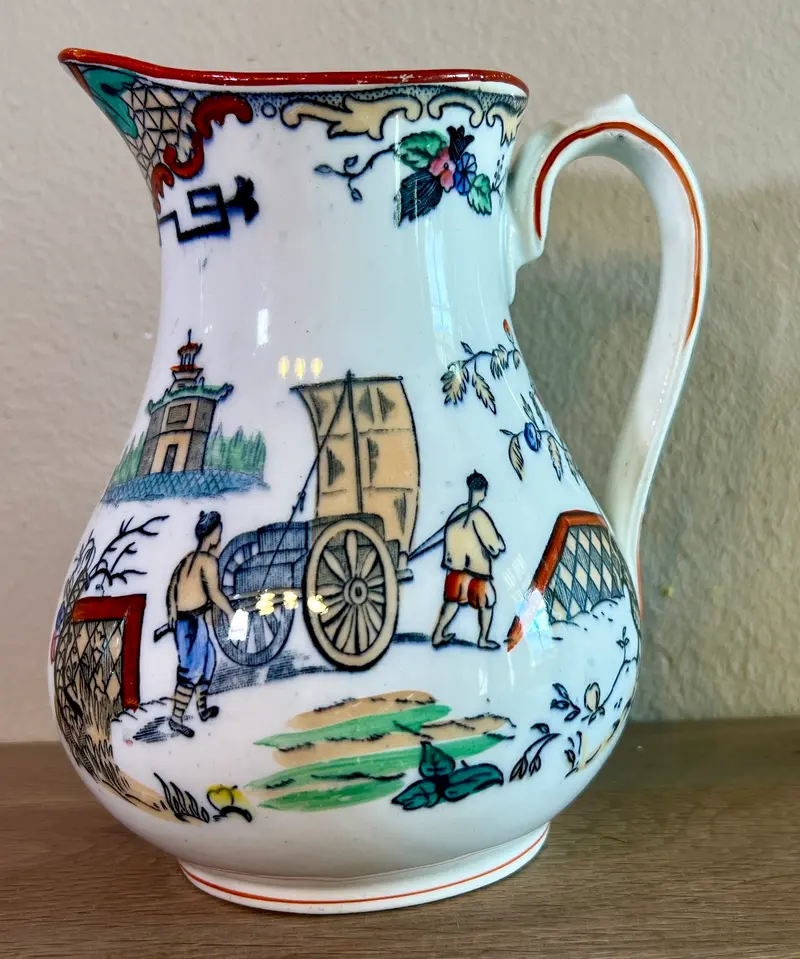 Kannetje / Kan - ongemerkt - decor in Oosterse stijl - blindmerk H met een 2