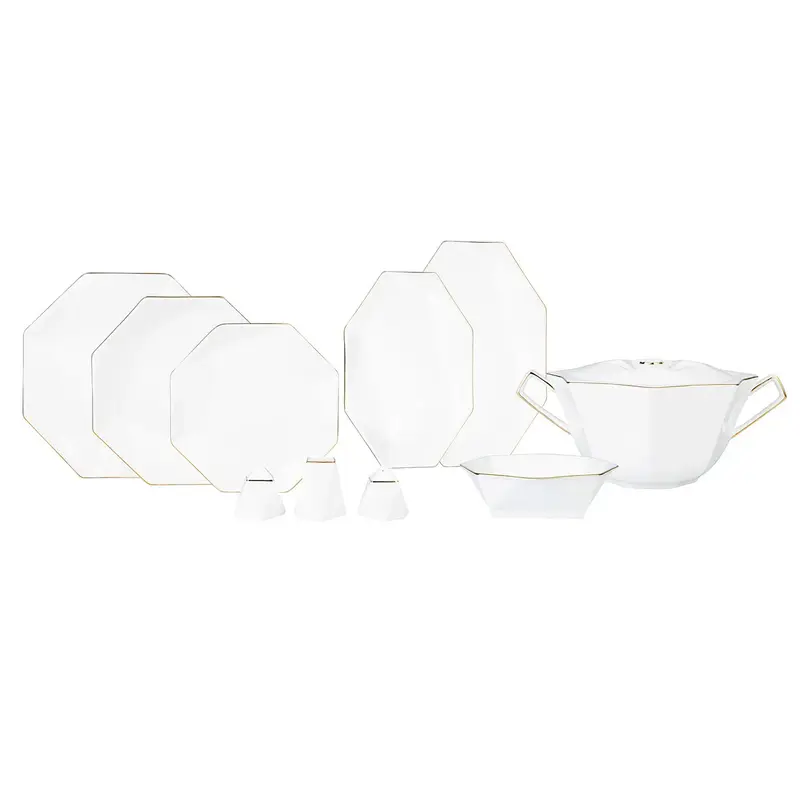 Karaca Fine Pearl Quartz Gold 62-delig tafelservies voor 12 personen