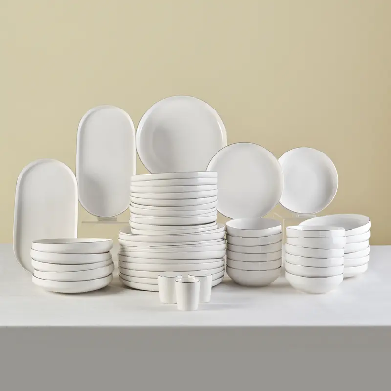 Karaca Stream Bone New Saturn 53-delig Servies voor 12 Personen – Platina