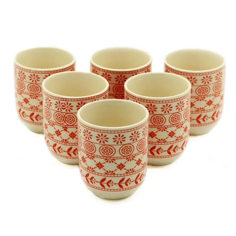 Keramische Theekopjes Amber – Set van 6
