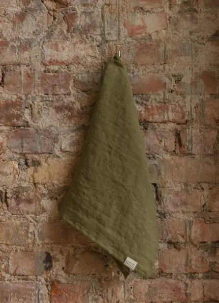 Keukenhanddoek Olijfgroen Linnen