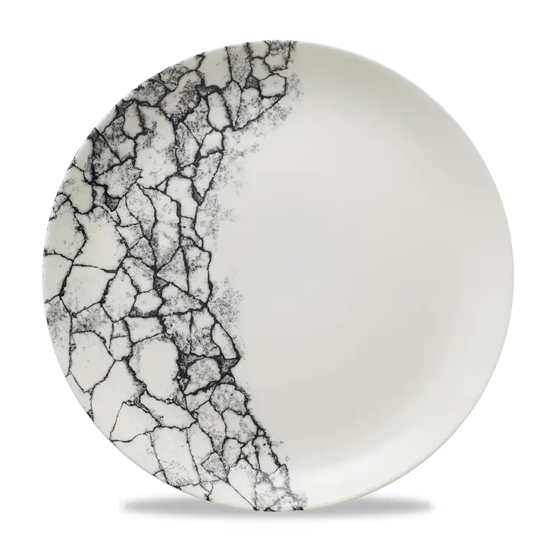 Kintsugi Accents Quartz Black Evolve Coupe Plate 12/box