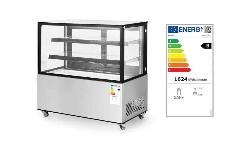 Koelvitrine - 610Lmet 2 schappen 1/box