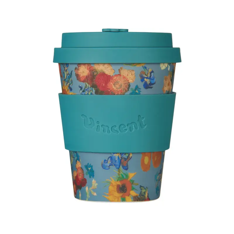 Koffie- en theekop to go - 350ml | Van Gogh Flowers Blue