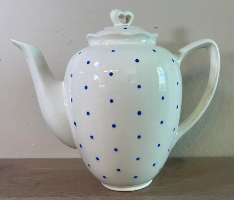 Koffiepot - Boch - vorm FESTIVAL - decor POIS (blauwe stippen/erwten)
