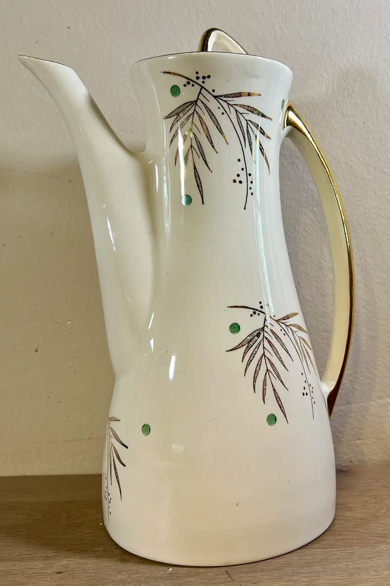 Koffiepot / Theepot - ongemerkt maar Boch - décor PALME/BRIGITTE - vorm MIAMI