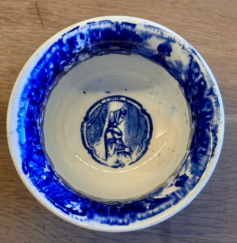 Kommetje - ongemerkt maar B.F. (Boch Frères) - décor ANCIEN TESTAMENT uitgevoerd in blauw