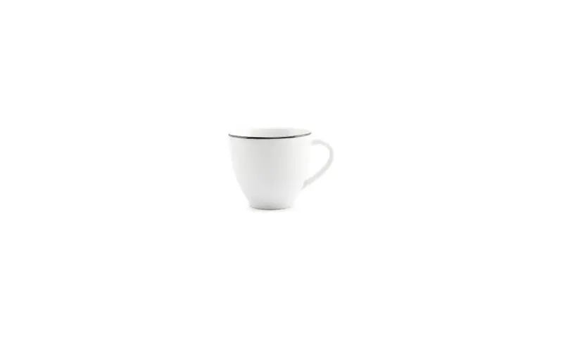 Kop 20cl black rim Basic White - Set van 48