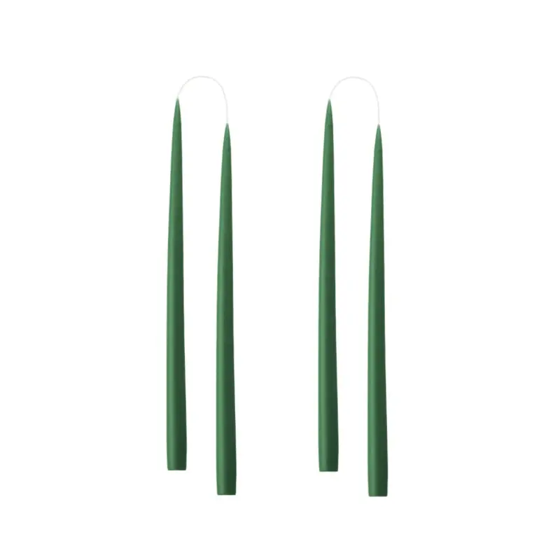 Kunstindustrien flesgroene lange kaarsen, doosje met 4 stuks | Ø 2,2 x 35 cm