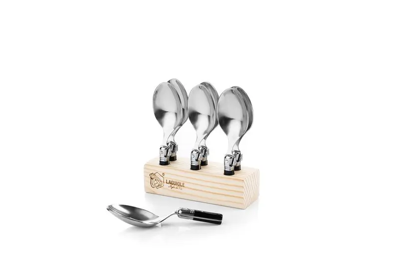 Laguiole Style de Vie Amuse Lepels Zwart 6 stuks 'Premium Line'