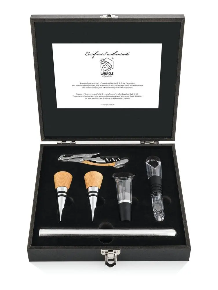 Laguiole Style de Vie Kurkentrekker Eikenhout met Accessoires