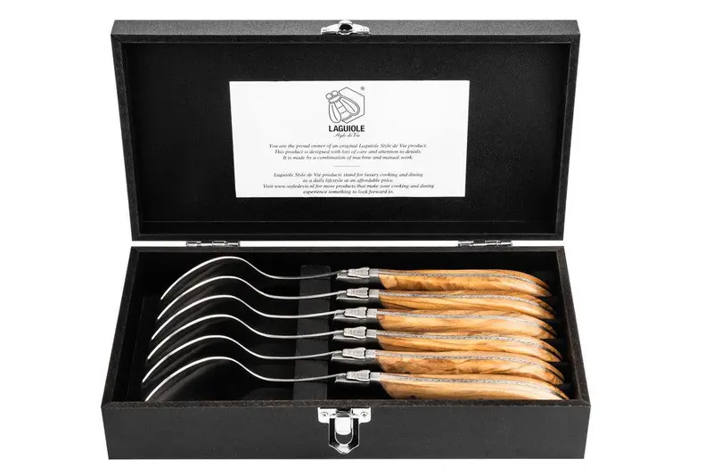 Laguiole Style de Vie Lepels Olijfhout 'Luxury Line'