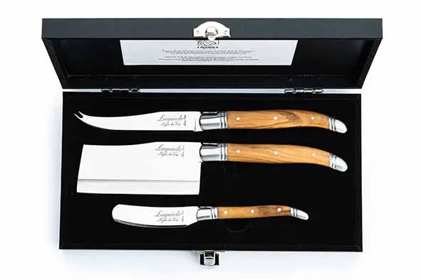 Laguiole Style de Vie Luxury Line Kaasmessenset - Set van 3 stuks - Olijfhout