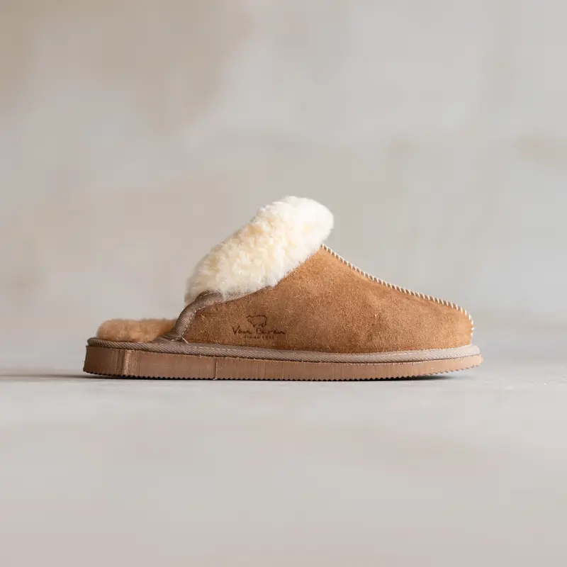 Lamsvacht Dames Slippers - Camel - Maat 41
