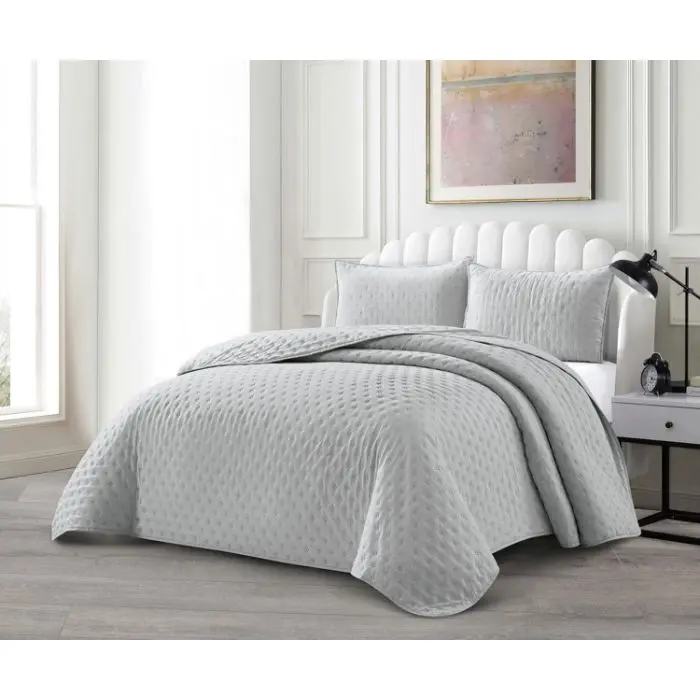 Lavella Deren Bedsprei Set - 3-delig - Grijs - 240x250 cm