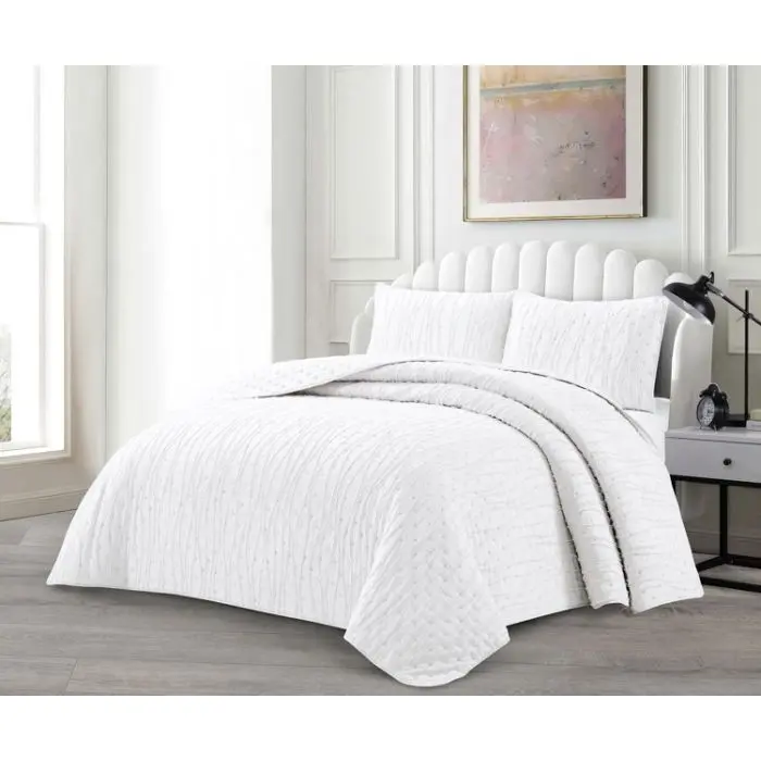 Lavella Ipek Bedsprei Set - 3-delig - Wit - 240x250 cm
