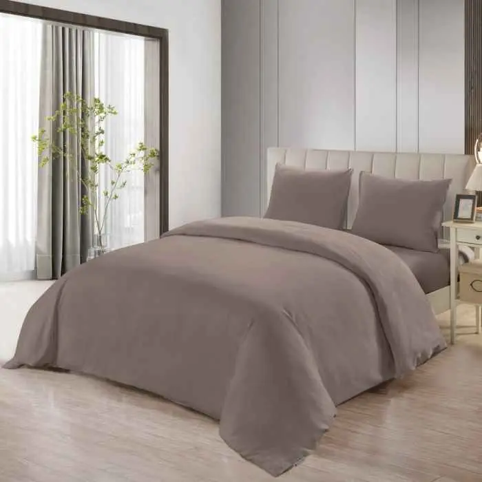 Lavella Sade Dekbedovertrek Set 4-delig - Bruin - 200x220cm