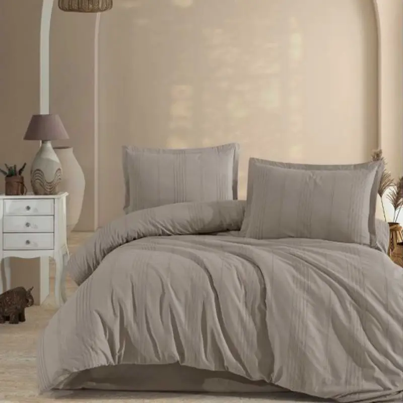 Lavella Tayla Dekbedovertrekset - 4-delig - Katoen - Taupe - 200x220 cm