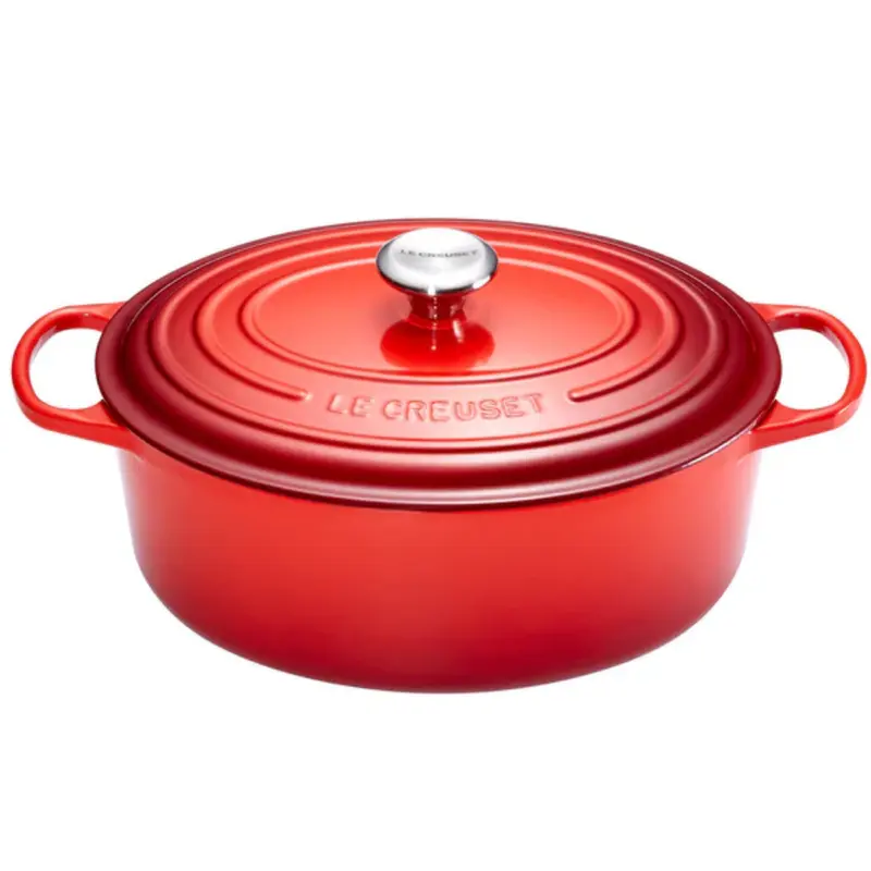 Le Creuset Gietijzeren ovale braadpan in Kersenrood 40cm 13,9l