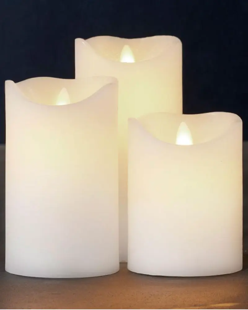 LED stompkaarsen – set van 3 stuks, wit