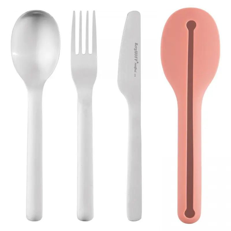 LEO Set reisbestek Roze