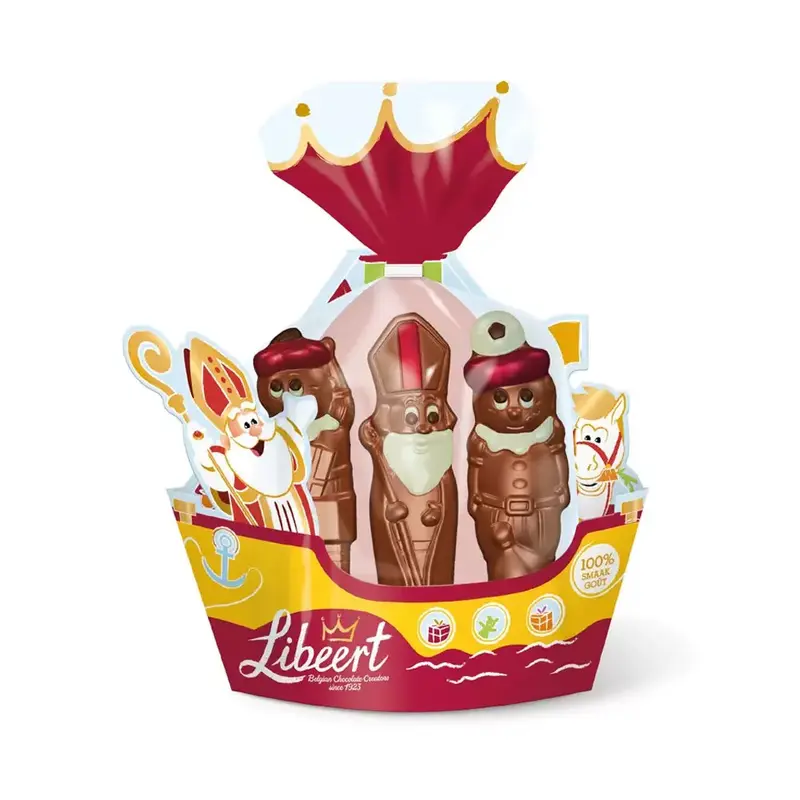 Libeert Boot van de Sint met chocoladefiguren - 120g