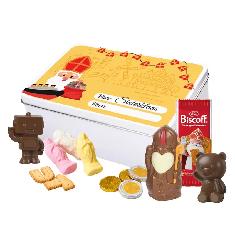 Libeert, Lotus & LU Sinterklaas mix - chocolade, koekjes & guimauves - tinnen blik - 341g