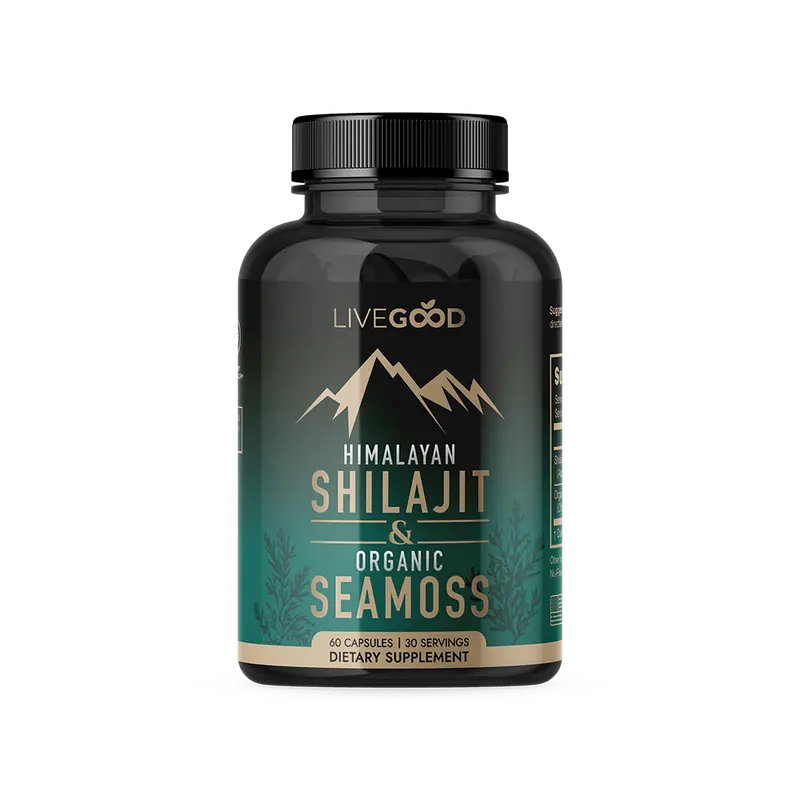 LiveGood Himalaya Shilajit & Biologisch Zeemos – 60 capsules