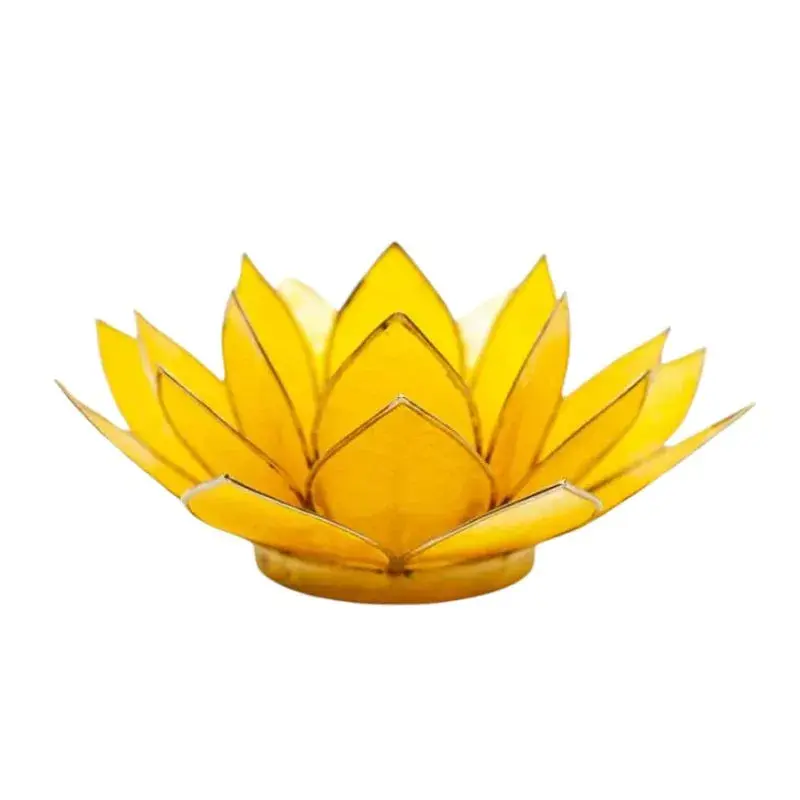 Lotus Candle Holder Citrin Colour, 3-Layered