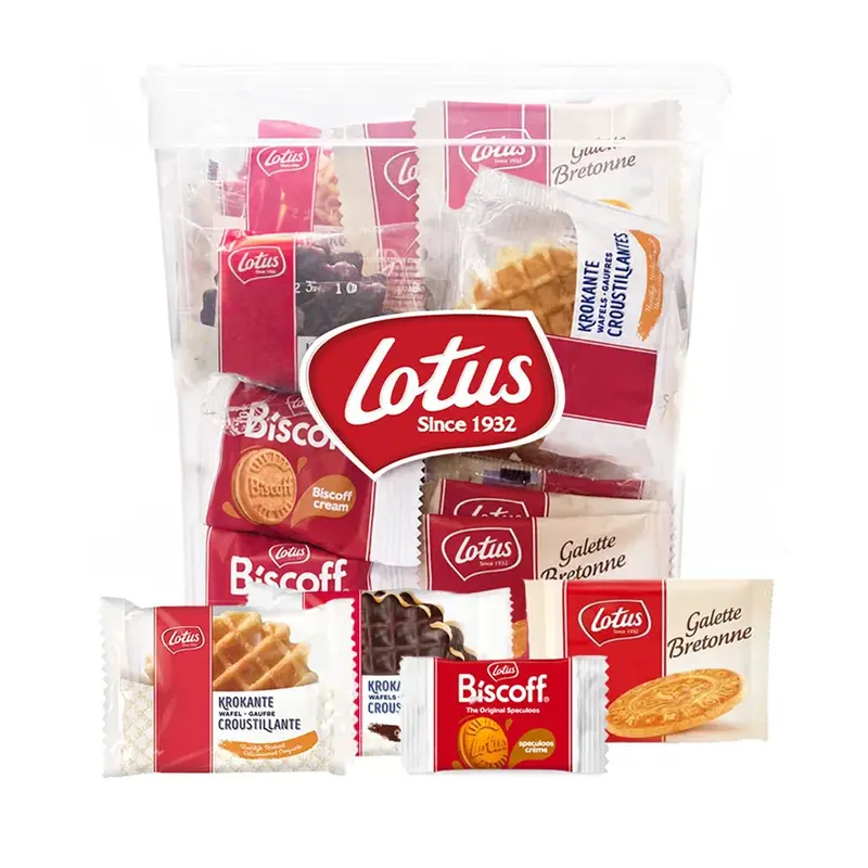 Lotus koekjesmix - Krokante wafels, Bretons Botergaletje & gevulde speculooscrème - 66 stuks - 758g