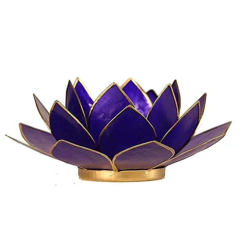 Lotus sfeerlicht indigo gouden rand - 6de chakra
