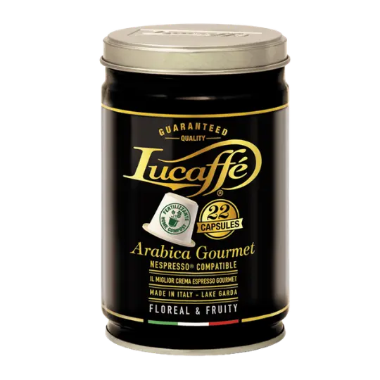 Lucaffé Arabica Gourmet Nespresso® Compatible Capsules – 22 stuks Blik | 100% Arabica Espresso