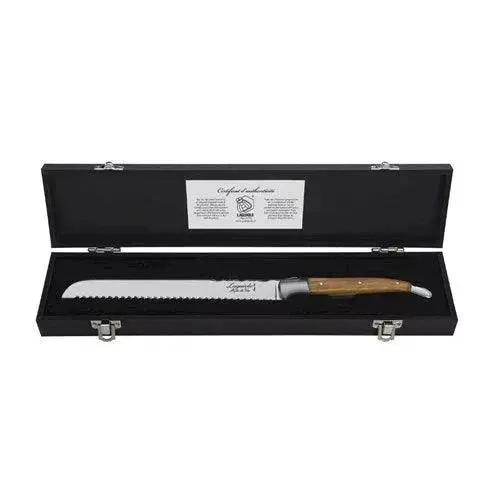 Luxury Line broodmes olijfhout in luxe kist