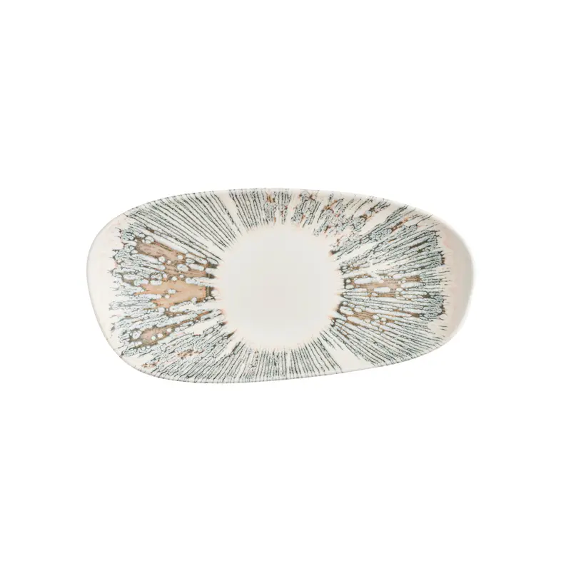 Lyra Pink Opal Organic Oblong Plate 35 x 15 cm 12/box