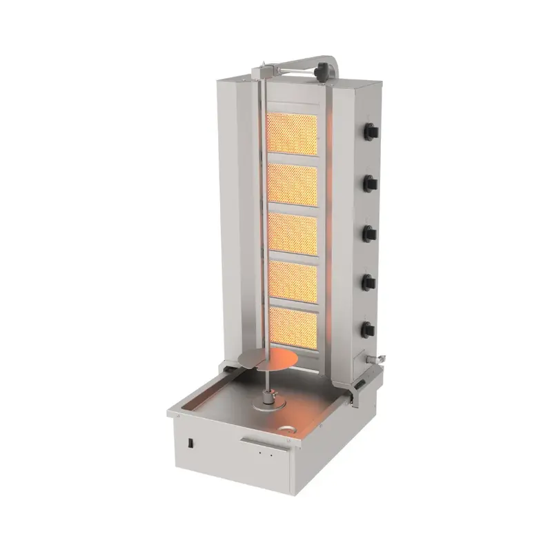 Machine à kebab professionnelle à gaz 5 feux Eurotec ADG-5A