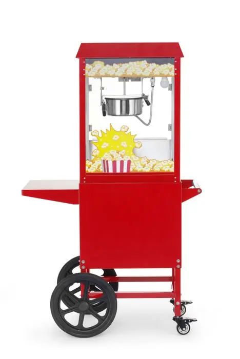 Machine à pop-corn avec chariot, HENDI, Rouge, 230V/1155W, 940x510x(H)1553mm — 282830