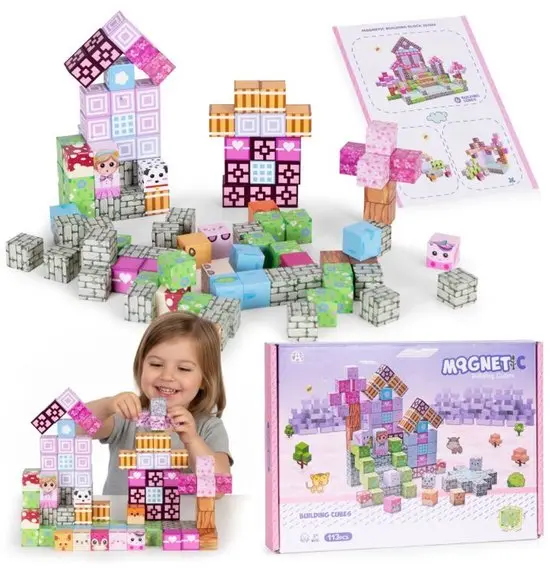Magnetische Bouwblokken Set - 113 Delig - Magnetisch Constructiespeelgoed - Educatief Bouwspeelgoed voor Kinderen