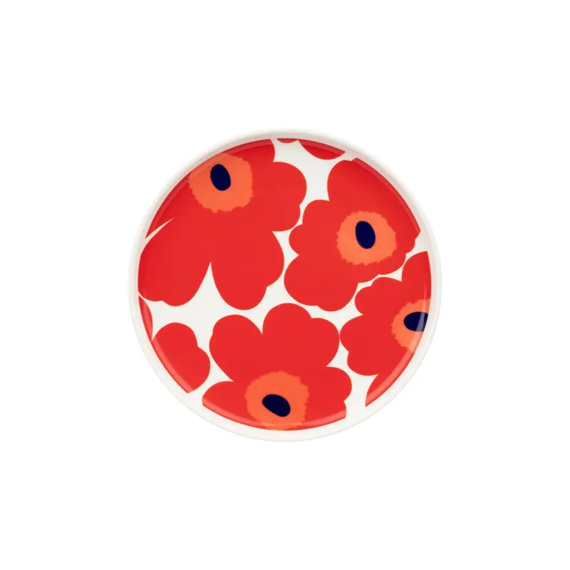 Marimekko ontbijtbord Unikko rood, Ø 20 cm