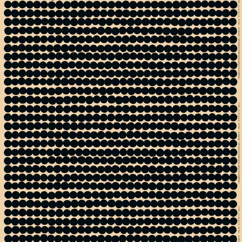 Marimekko Räsymatto katoen-linnenmix van de rol per 50 cm (met zwarte stippen)
