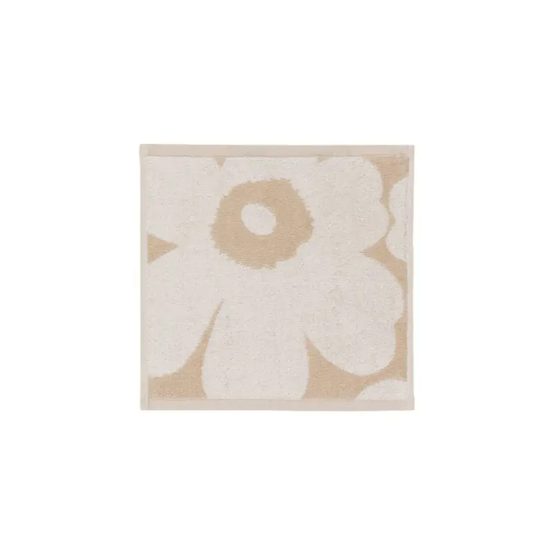 Marimekko Unikko beige vaatdoek, waslapje of minihanddoek | 30 x 30 cm
