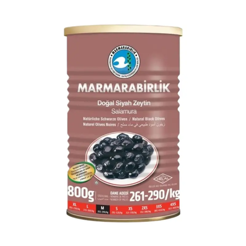 Marmarabirlik Natural Black Olives M 800Gr