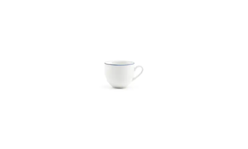Mokkakop 10cl blue rim Basic White - Set van 48