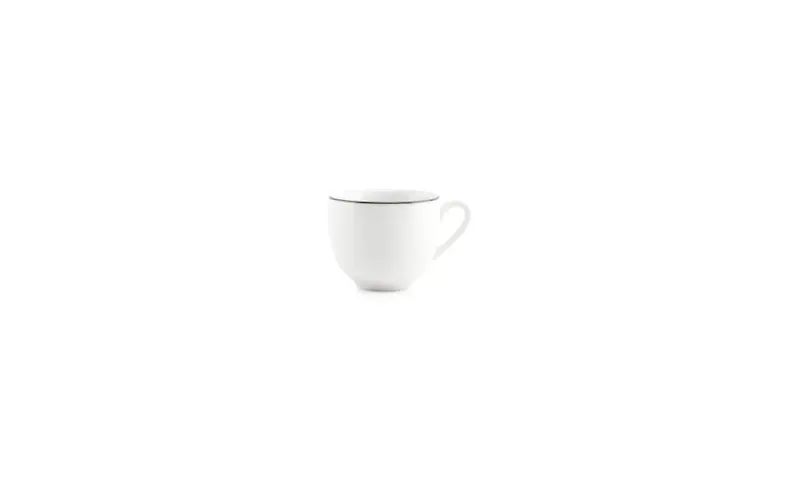 Mokkakop 10cl green rim Basic White - Set van 48