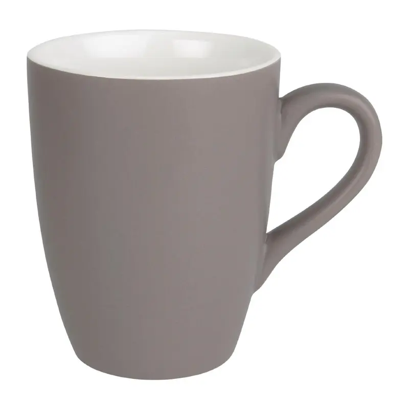 Mug pastel mat en porcelaine Olympia gris 320ml (Lot de 6)