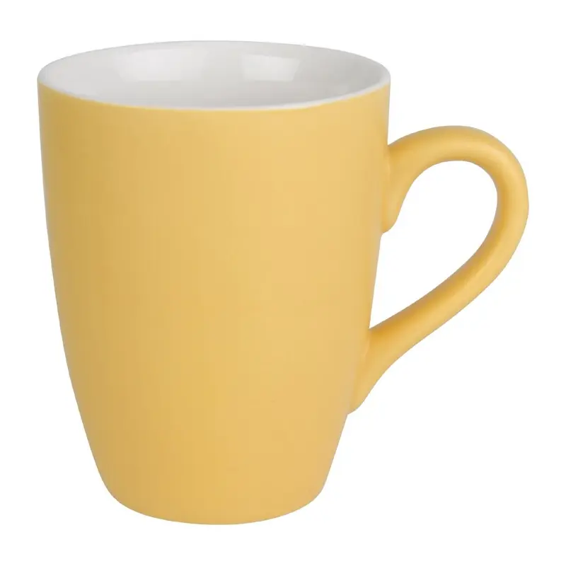 Mug pastel mat en porcelaine Olympia jaune 320ml (Lot de 6)