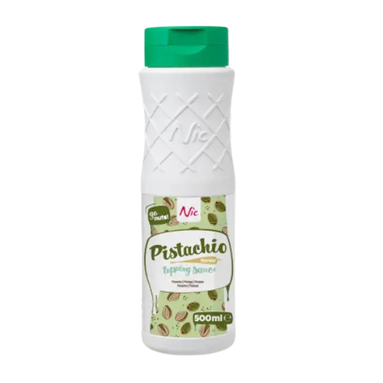 NIC Pistache Toppingsaus 500 ml – Romige Pistachesaus voor IJs, Koffie, Desserts & Milkshakes
