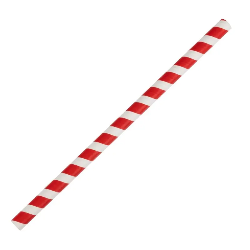 Pailles à smoothie compostables en papier Fiesta Compostable rouges 210mm (lot de 250)